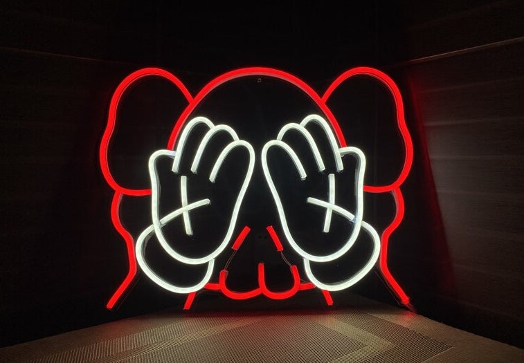 Kaws Neon Sign, anime neon sign, Kaw Wall Art