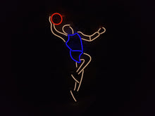 Load image into Gallery viewer, Basketball led sign, basketball player neon sign,sports bar 3D neon light,man cave neon sign,custom basketball wall decor
