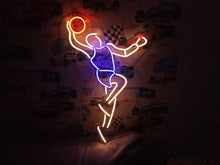 Load image into Gallery viewer, Basketball led sign, basketball player neon sign,sports bar 3D neon light,man cave neon sign,custom basketball wall decor
