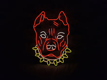 Load image into Gallery viewer, American Pitbull Terrier Face Neon sign, Dog Pets Neon Sign, Dog Neon Sign, Neon bulldog sign, Pitbull neon light, Custom dog neon light
