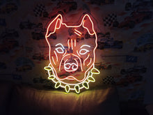 Load image into Gallery viewer, American Pitbull Terrier Face Neon sign, Dog Pets Neon Sign, Dog Neon Sign, Neon bulldog sign, Pitbull neon light, Custom dog neon light
