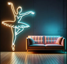 Load image into Gallery viewer, Ballet neon sign, ballerina neon sign, dancing neon light, ballet dancer neon sign, neon ballerina light, ballet studio neon sign, ballerina LED sign, neon dance sign, dancer neon light, ballet wall decor
