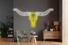 Load image into Gallery viewer, longhorn skull neon sign
