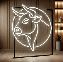 Load image into Gallery viewer, Cow head neon sign, longhorn bull neon sign, cow head neon sign, chikago neon sign
