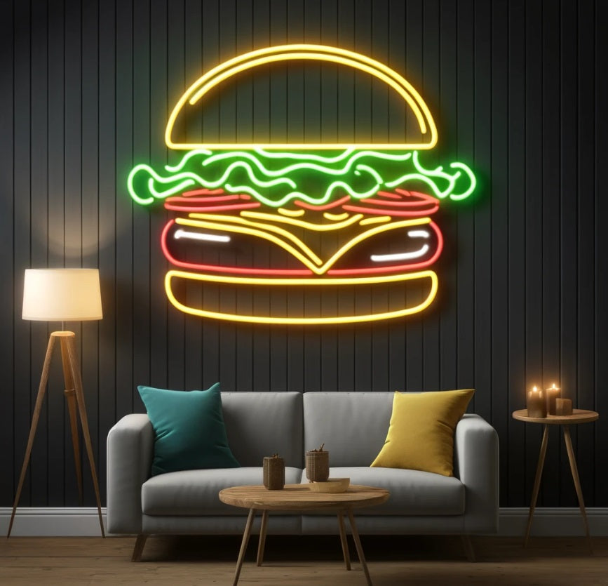 Burger Neon sign, hamburger Neon Sign