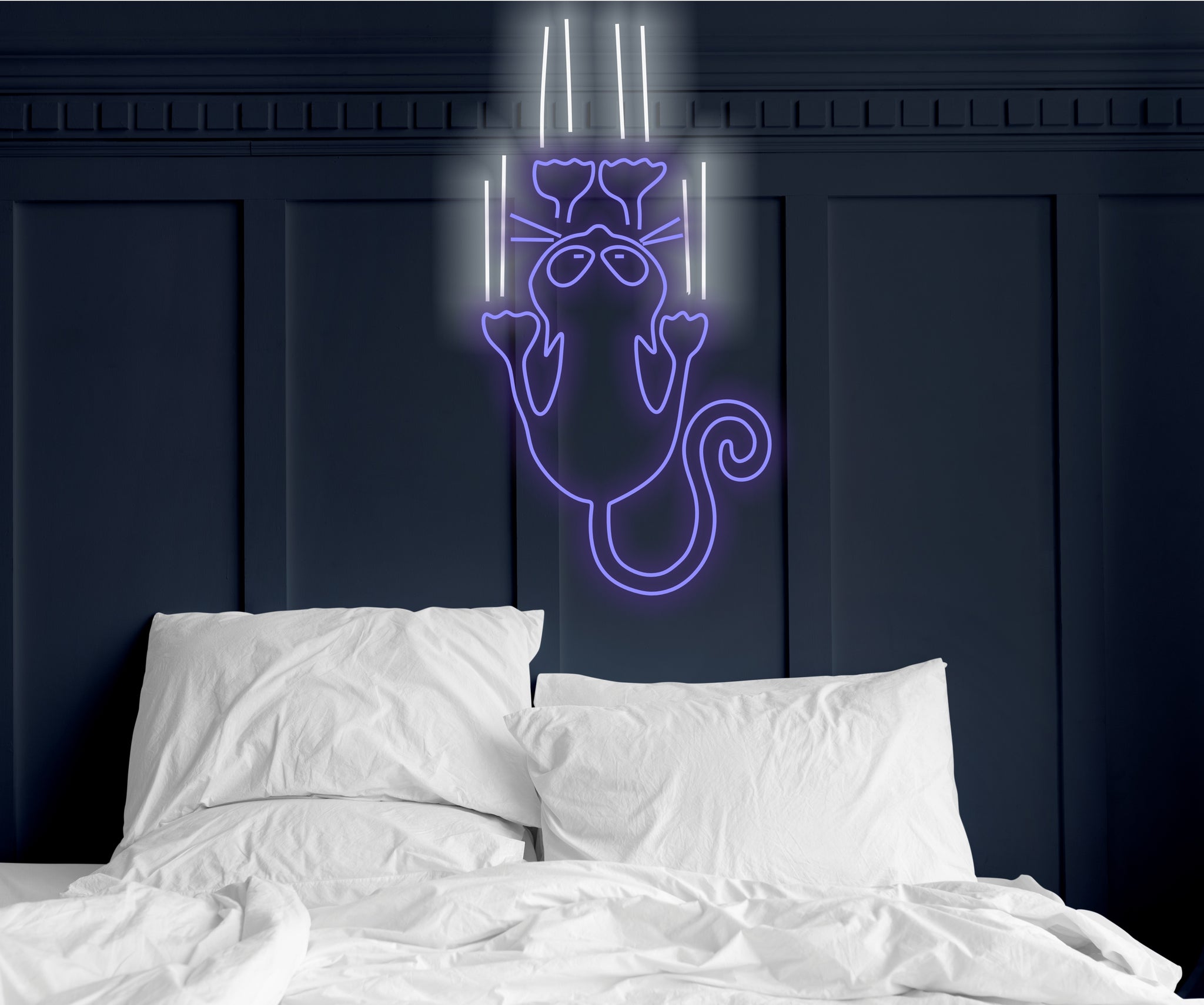 Fun Bright Blue Cow popular Boy Kitty Cat LED Night Light Room Wall Decoration