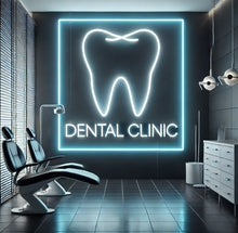 Load image into Gallery viewer, Dental clinic neon sign, tooth neon sign, dentist office neon sign, dental clinic neon sign, orthodontist neon sign, teeth whitening neon sign, smile neon sign, open dentist neon sign, tooth LED sign
