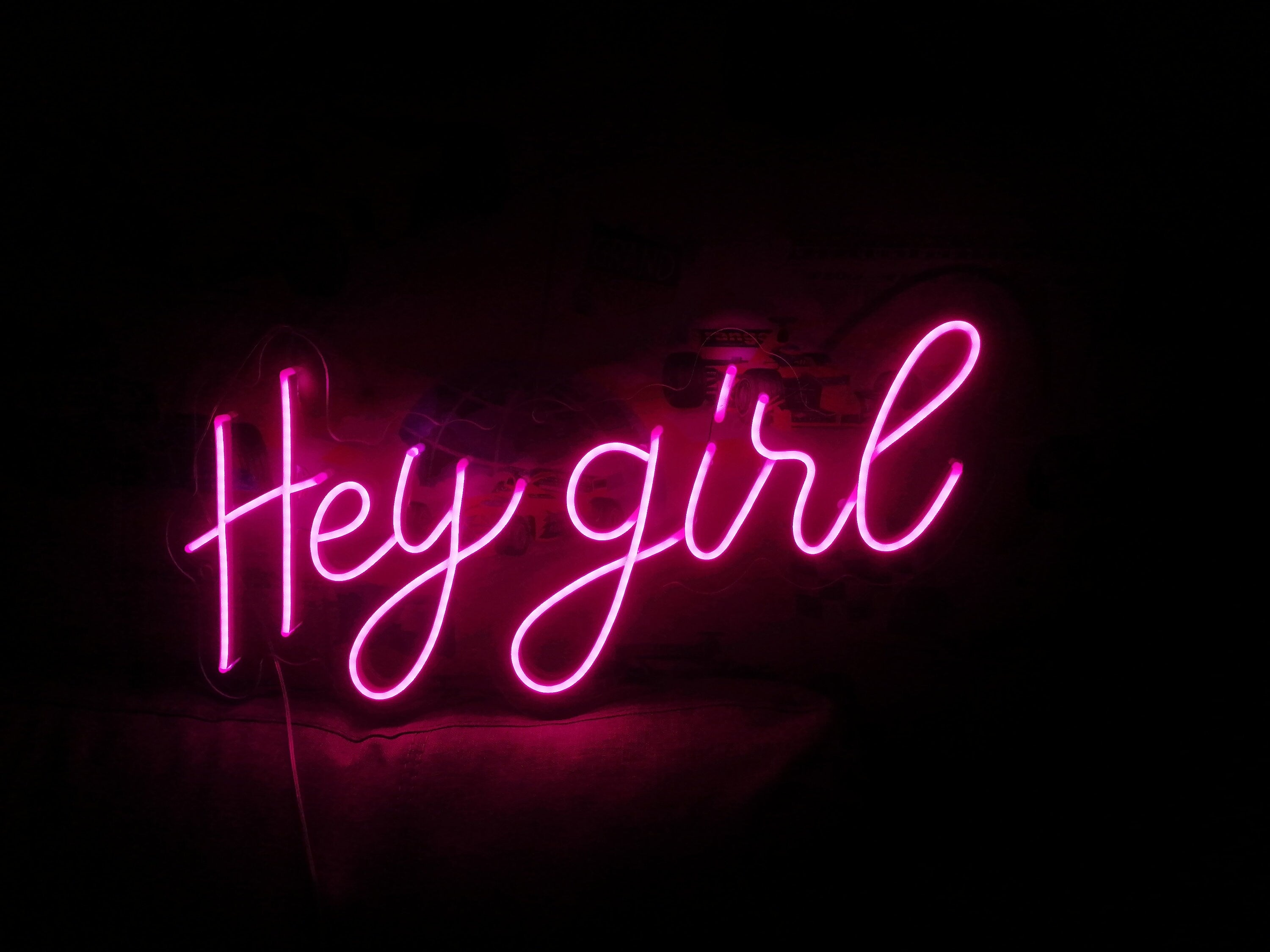 Neon sign gift, neon sign hey girl, neon signs, neon party sign, custo ...