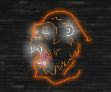 Load image into Gallery viewer, Neon gorilla sign, Gorilla face neon light, Open mouth gorilla neon, Neon sign with gorilla
