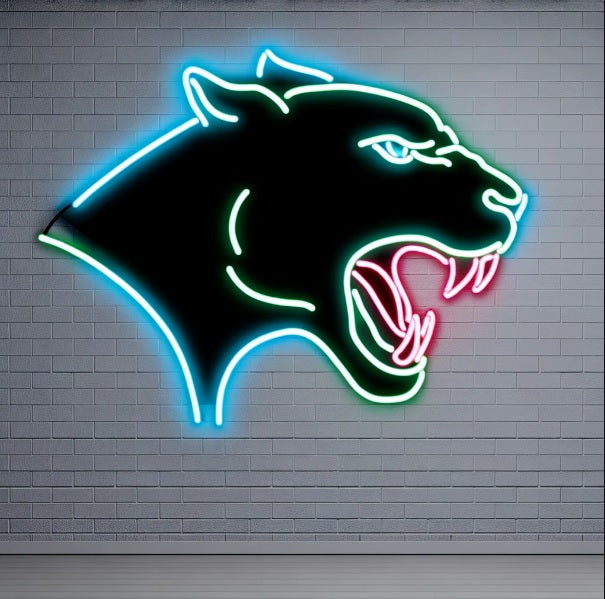 Panther head neon sign
