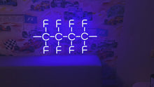 Load and play video in Gallery viewer, Molecule neon Sign, Neon sign Teflon Symbol, tetrafluoroethylene Molecule neon Sign
