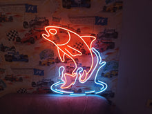 Load image into Gallery viewer, Salmon Fish Neon Sign, Fisherman&#39;s Delight LED Neon Sign, Fresh Catch LED Neon Sign, Salmon Wall Art LED Neon Sign, Seafood Lovers LED Neon Sign
