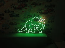 Load image into Gallery viewer, Dinosaur triceratops neon sign, Dinosaur neon sign, animal neon sign
