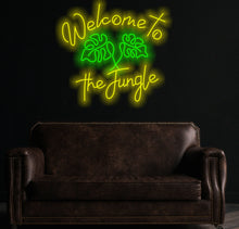 Load image into Gallery viewer, Welcome to the jungle neon sign, monstera leaf neon sign
