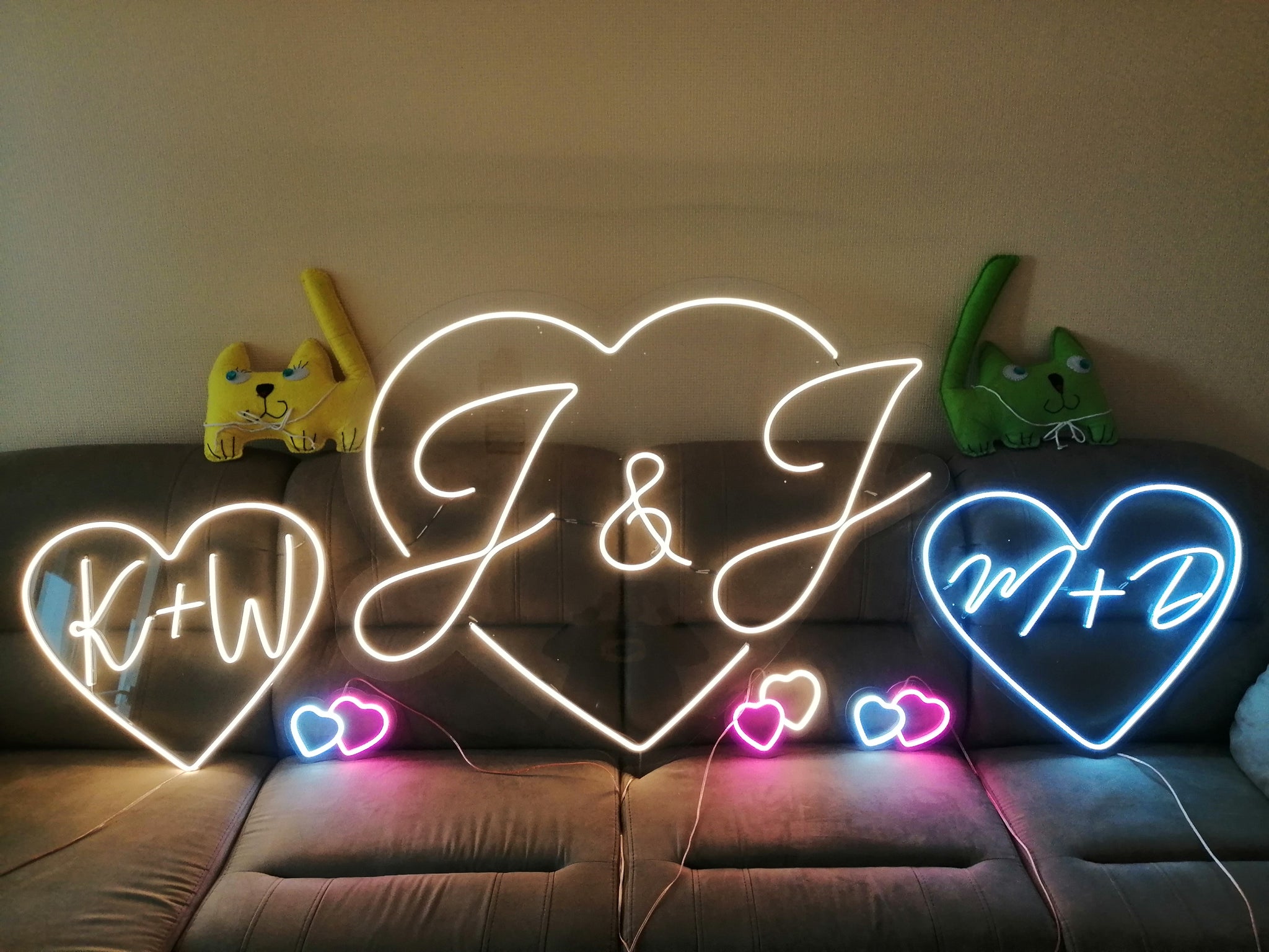 Initials Neon Sign Custom Wedding LED Light