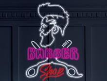 Load image into Gallery viewer, Barbershop neon sign, salon and barbershop led neon sign, salon neon sign, barber neon lights
