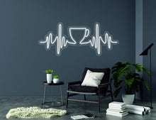 Load image into Gallery viewer, Pulse with cup sign, heartbeat coffee sign - LED light neon lamp neonartUA
