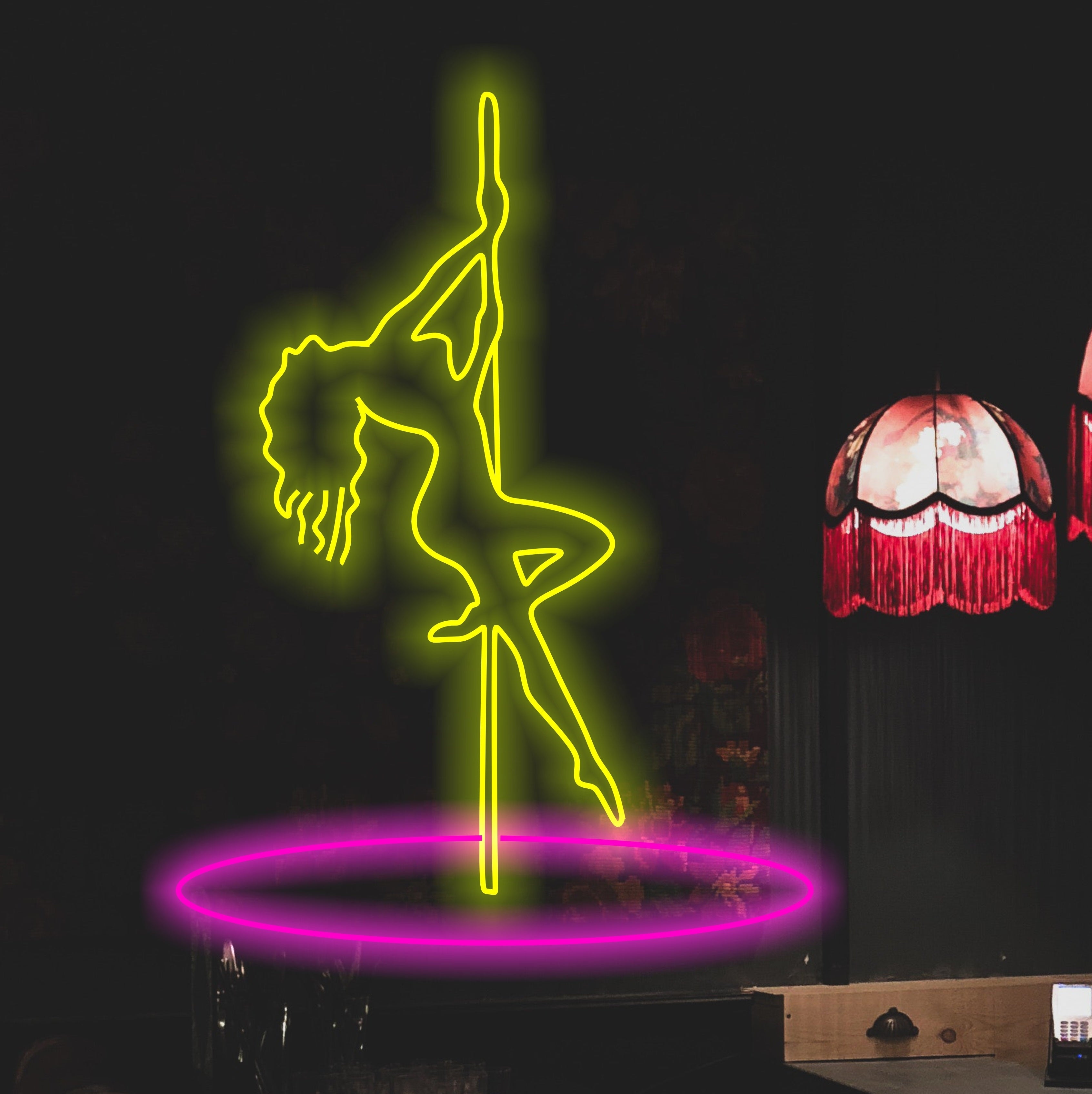 Woman on Pole neon sign, girl on Pole neon sign Stripper Dancer neon s ...