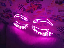 Load image into Gallery viewer, Eyelashes led Neon Sign, Beauty Salon Sign, Custom Neon Sign, Wall Decor, Girl Face &amp; Eyebrows, Decoration in a beauty salon, neonartUA
