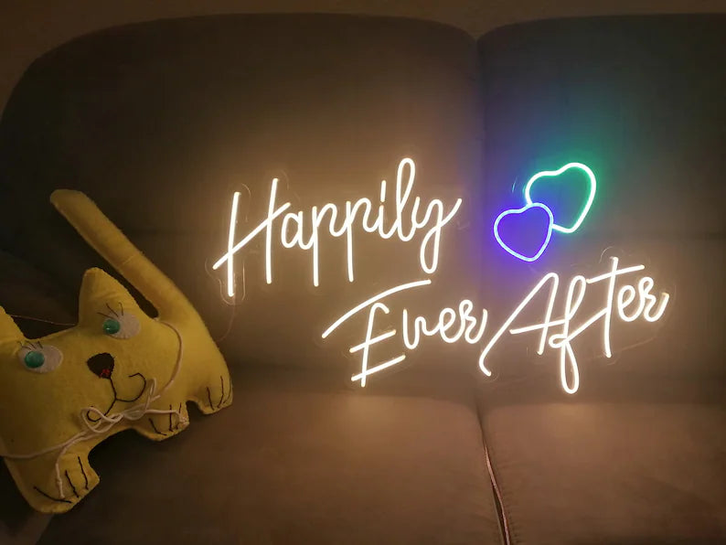 Neon sign, happily ever after neon sign, wedding neon sign, wedding decor neon sign neonartUA