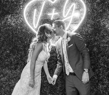 Load image into Gallery viewer, Custom initials neon sign - LED neon sign, wedding neon sign
