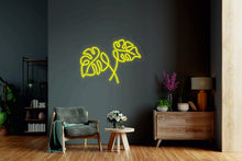 Load image into Gallery viewer, Monstera Leaf Neon Light, one line neon sign, monstera sign for bedroom neonartUA
